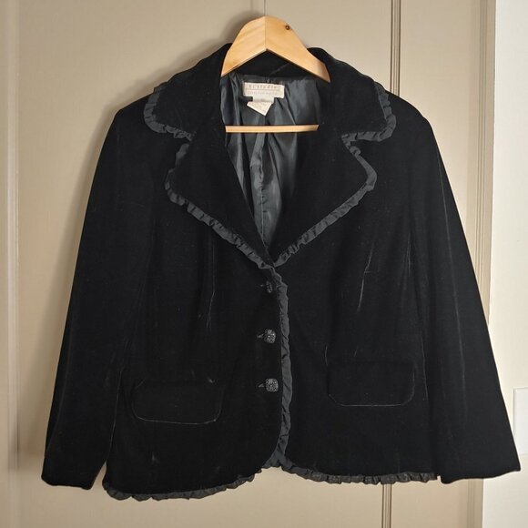 Whimsigoth Velvet Blazer Dark Academia Jacket Vintage hi Studio Johnathan Martin - Picture 3 of 10